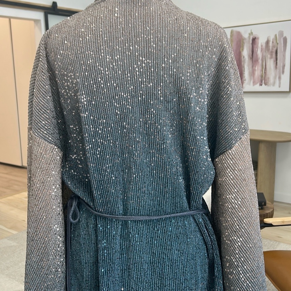Anthropologie Purple and Blue ombré duster with Bishop Sleeves - Picture 6 of 8